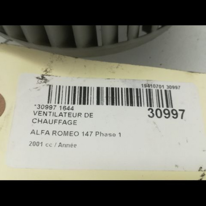 Ventilateur de chauffage occasion ALFA ROMEO 147 Phase 1 09-2000->09-2004 77364449 3