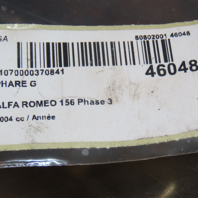 Phare gauche occasion ALFA ROMEO 156 Phase 3 SW 07-2003->12-2005 60695646 4