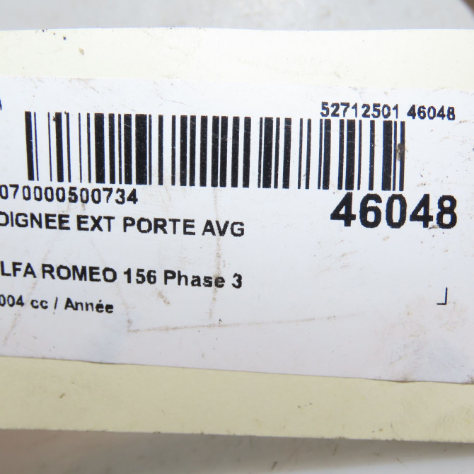 Poignee ext porte avg occasion ALFA ROMEO 156 Phase 3 SW 07-2003->12-2005 156023140 3