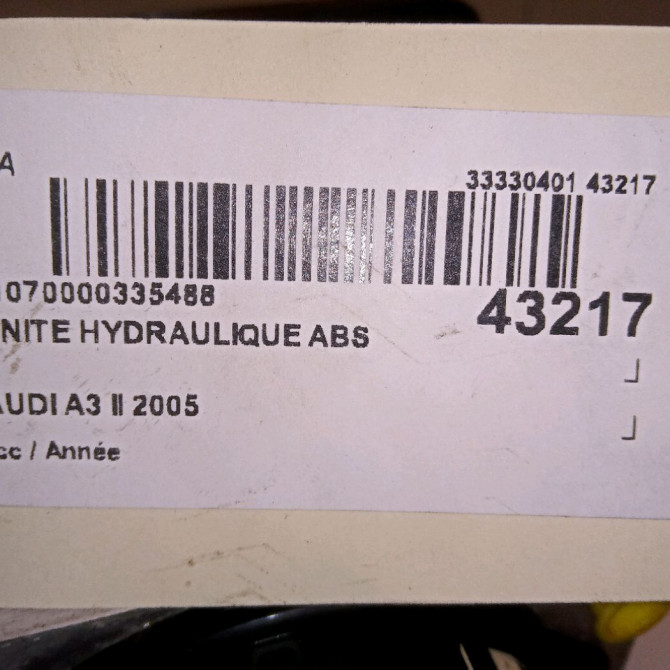 Unité hydraulique ABS occasion AUDI A3 II Phase 1 06-2003->06-2008 2.0 TDi 140ch 1K0698517B 7