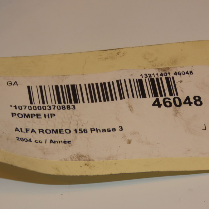 Pompe hp occasion ALFA ROMEO 156 Phase 3 SW 07-2003->12-2005 55222114 4