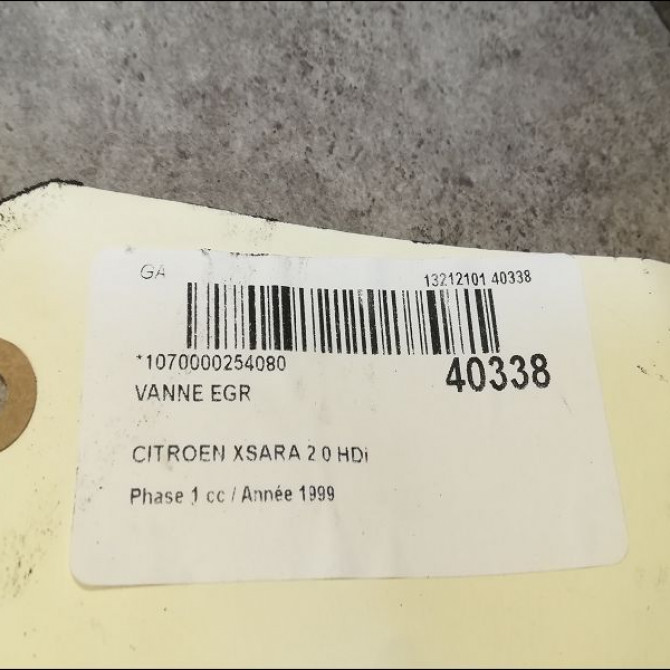 Vanne EGR occasion CITROEN XSARA Phase 1 02-1998->09-2000 2.0 HDi 90ch 1628GY 2