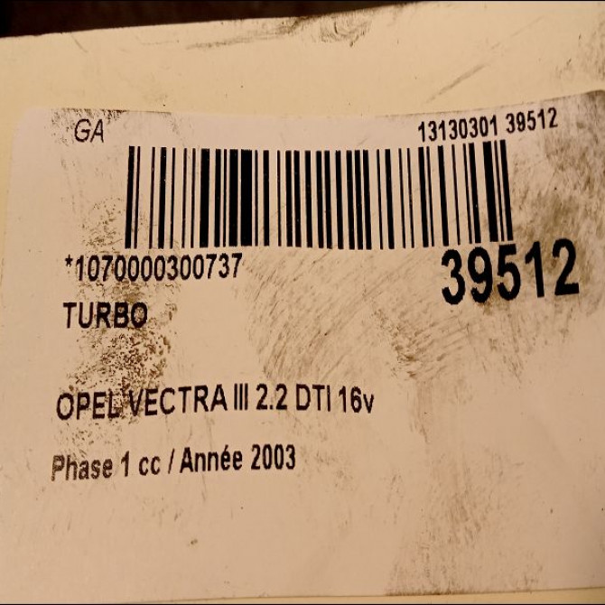 Turbo occasion OPEL VECTRA III Phase 1 06-2002->10-2005 2.2 DTI 16v 125ch 24445062 4
