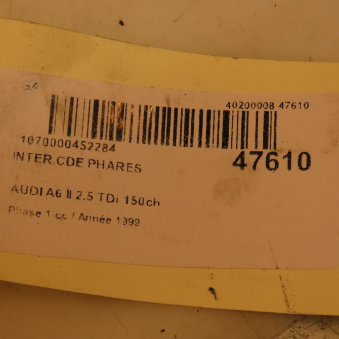 Interrupteur commande de phares occasion AUDI A6 II Phase 1 06-1997->07-2001 2.5 TDi 150ch 4B1941531CB98 4