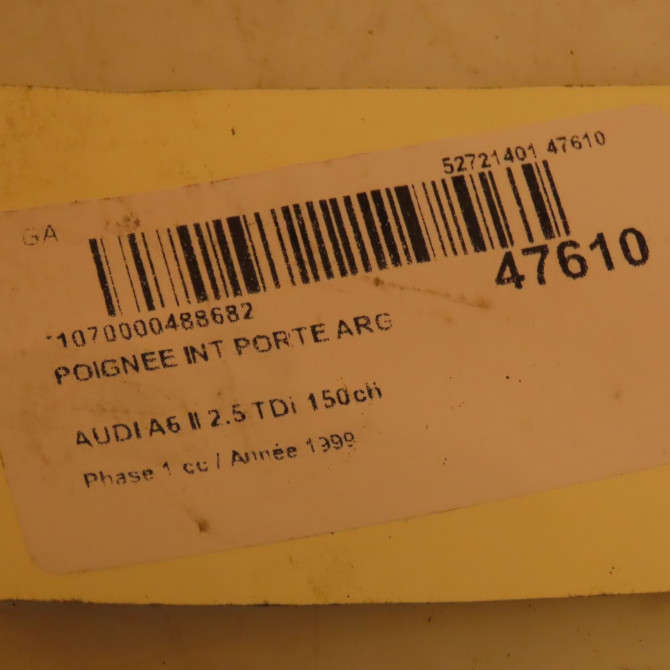 Poignee int porte arg occasion AUDI A6 II Phase 1 06-1997->07-2001 2.5 TDi 150ch 4B0839019C3SZ 4