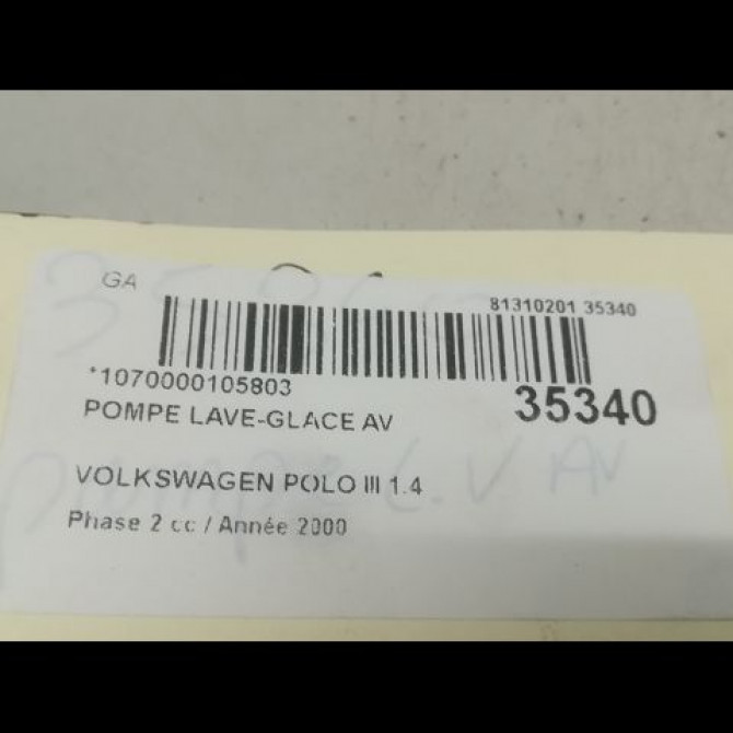 Pompe lave-glace avant occasion VOLKSWAGEN POLO III Phase 2 11-1999->12-2001 1.4 TDI 75ch 1K6955651 3