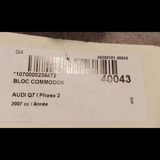 Bloc commodos occasion AUDI Q7 I Phase 2 04-2009->04-2015 5