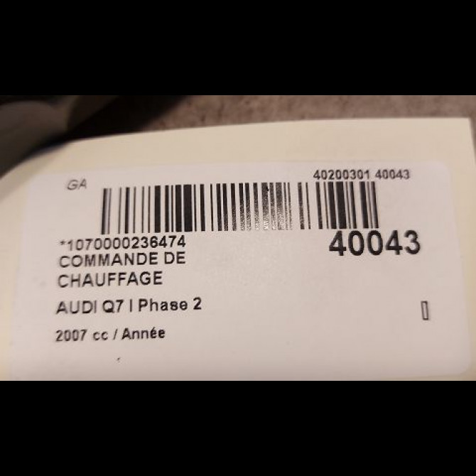 Commande de chauffage occasion AUDI Q7 I Phase 2 04-2009->04-2015 3
