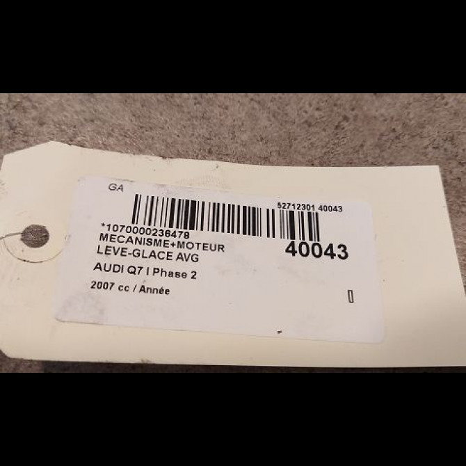 Mecanisme+moteur leve-glace avg occasion AUDI Q7 I Phase 2 04-2009->04-2015 4L0837461E 3