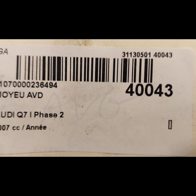 Moyeu avd occasion AUDI Q7 I Phase 2 04-2009->04-2015 7L0498287 3