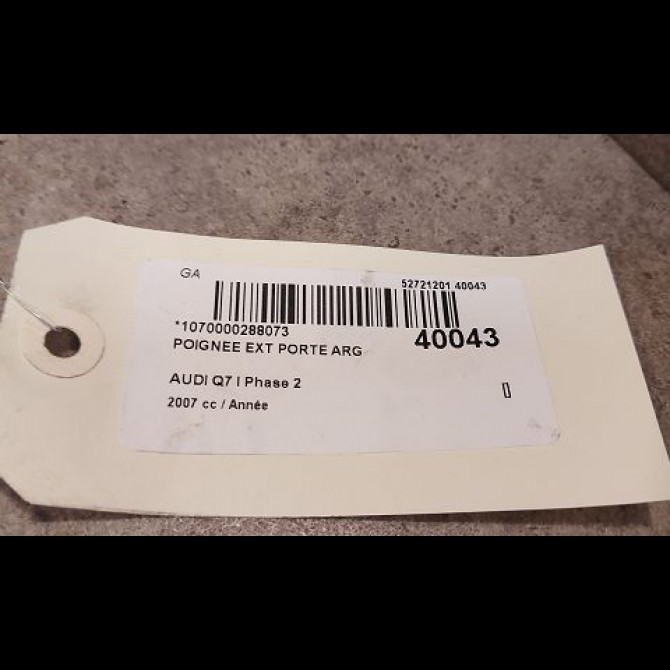 Poignee ext porte arg occasion AUDI Q7 I Phase 2 04-2009->04-2015 4L0837205GRU 2
