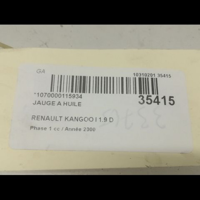 Jauge a huile occasion RENAULT KANGOO I Phase 1 09-1997->06-2003 1.9 D 55ch 7700109565 2
