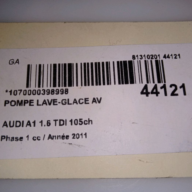 Pompe lave-glace avant occasion AUDI A1 Phase 1 06-2010->03-2015 1.6 TDI 105ch 1K6955651 5