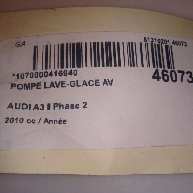 Pompe lave-glace avant occasion AUDI A3 II Phase 2 06-2008->07-2012 1K6955651 5