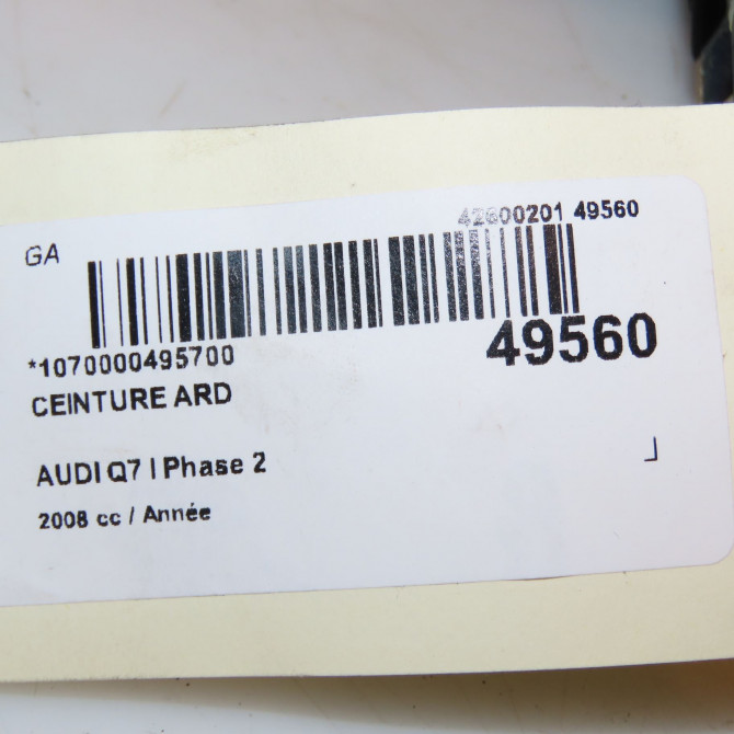 Ceinture arrière droite occasion AUDI Q7 I Phase 2 04-2009->04-2015 4L0857806JV04 3