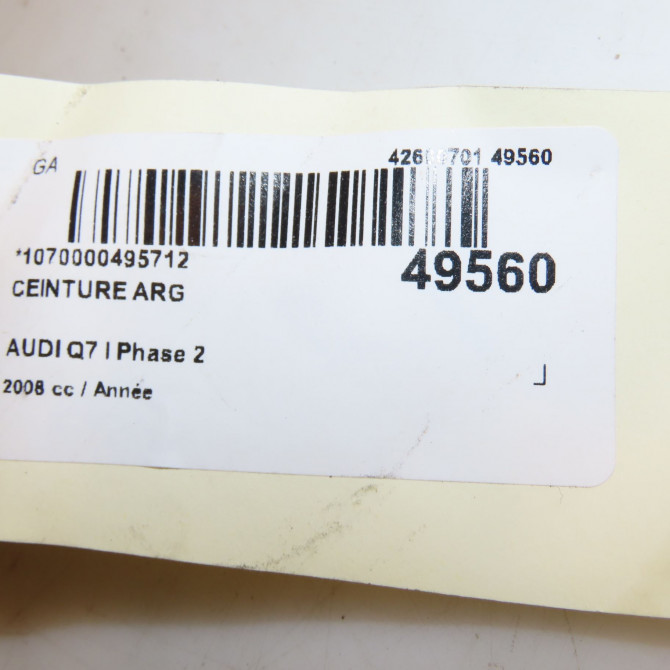 Ceinture arrière gauche occasion AUDI Q7 I Phase 2 04-2009->04-2015 4L0857805JV04 3