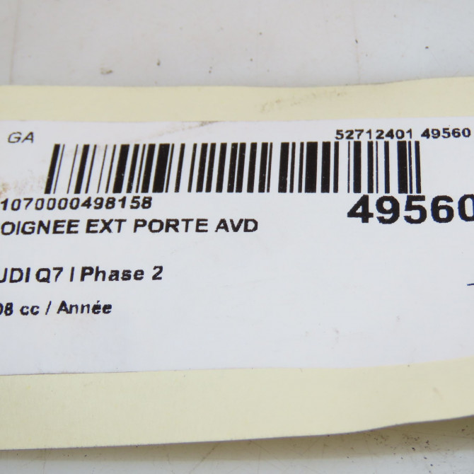 Poignee ext porte avd occasion AUDI Q7 I Phase 2 04-2009->04-2015 4L0837205GRU 3