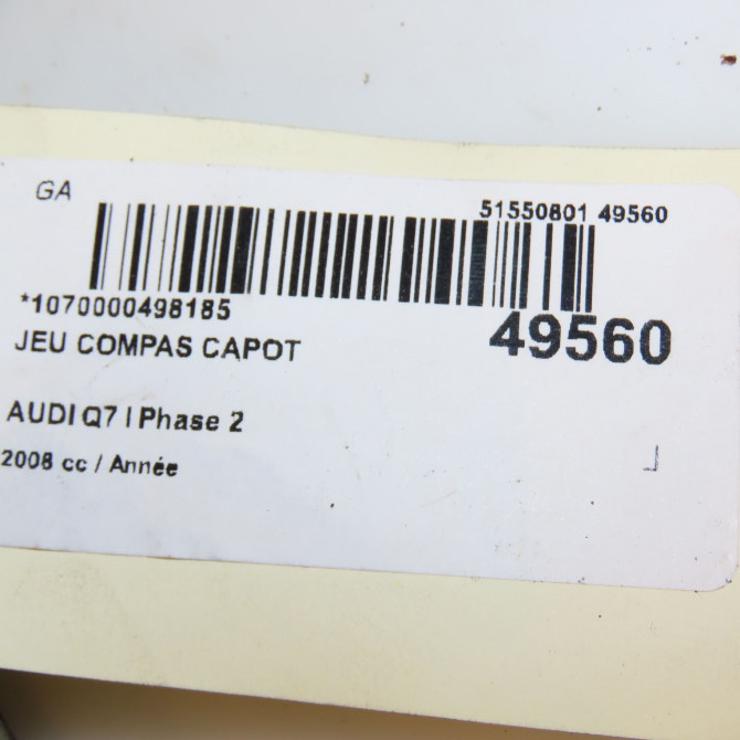 Jeu compas capot occasion AUDI Q7 I Phase 2 04-2009->04-2015 4L0823302 3
