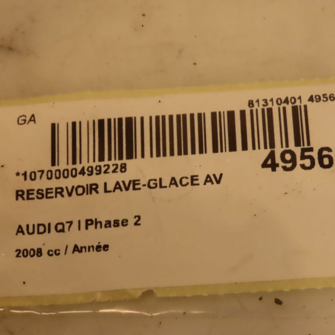 Reservoir lave-glace avant occasion AUDI Q7 I Phase 2 04-2009->04-2015 4L0955453D 4