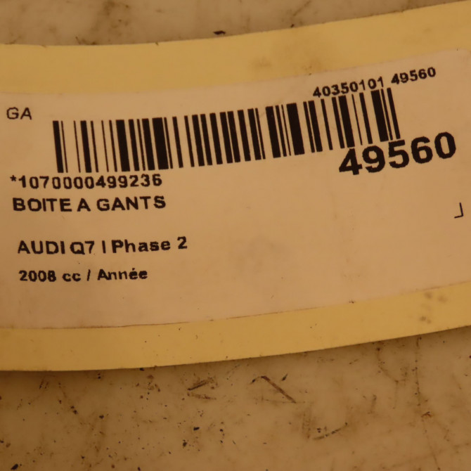 Boite à gants occasion AUDI Q7 I Phase 2 04-2009->04-2015 4L18571044PK 4