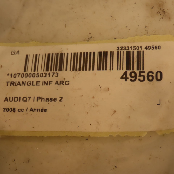 Triangle inf arg occasion AUDI Q7 I Phase 2 04-2009->04-2015 7L0505311B 3