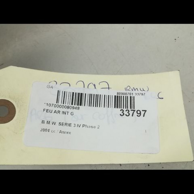 Feu arrière interieur gauche occasion B.M.W. SERIE 3 IV Phase 2 09-2001->03-2005 320 Cd 63216920705 3