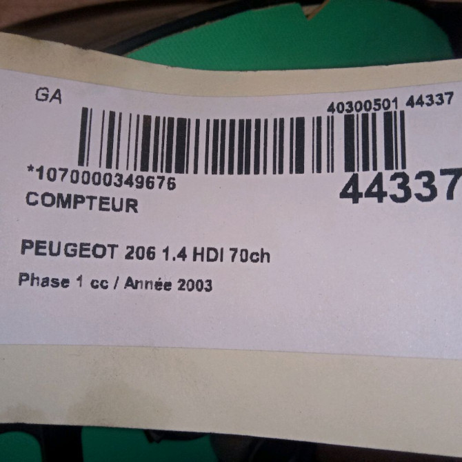 Compteur occasion PEUGEOT 206 Phase 1 09-1998->03-2009 1.4 HDI 70ch 6106LE 4