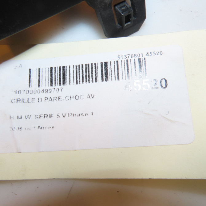 Grille d pare-choc av occasion B.M.W. SERIE 5 V Phase 1 07-2003->03-2007 51117049244 4