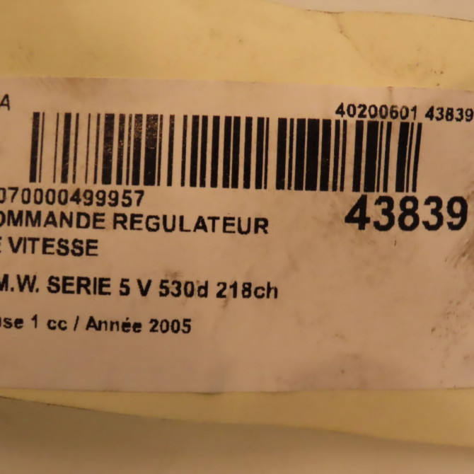 Commande regulateur de vitesse occasion B.M.W. SERIE 5 V Phase 1 07-2003->03-2007 530d 218ch 4