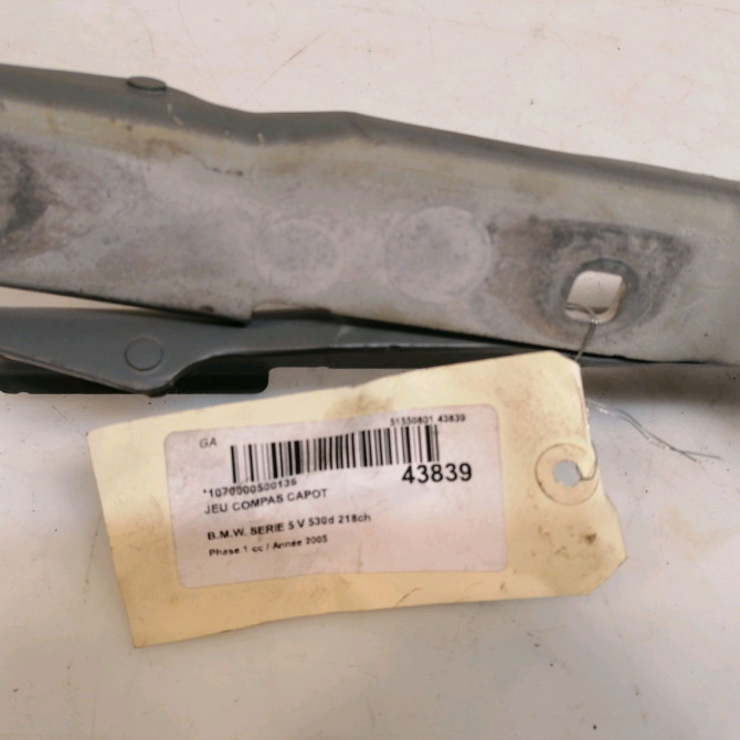 Jeu compas capot occasion B.M.W. SERIE 5 V Phase 1 07-2003->03-2007 530d 218ch 41617120276 4