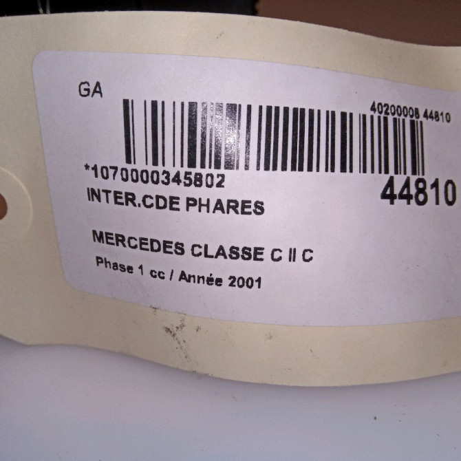 Interrupteur commande de phares occasion MERCEDES CLASSE C II Phase 1 05-2000->03-2004 C 220 CDI 20354506049116 4