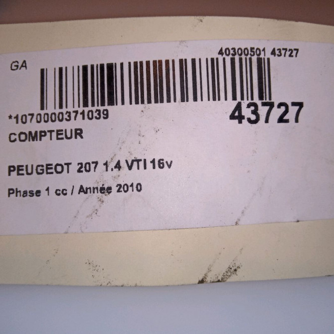 Compteur occasion PEUGEOT 207 Phase 1 04-2006->06-2013 1.4 VTI 16v 95ch 6103JG 4