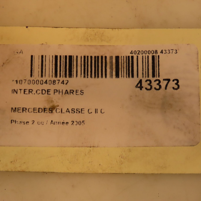 Interrupteur commande de phares occasion MERCEDES CLASSE C II Phase 2 03-2004->06-2007 C 200 CDi 20354506049116 3