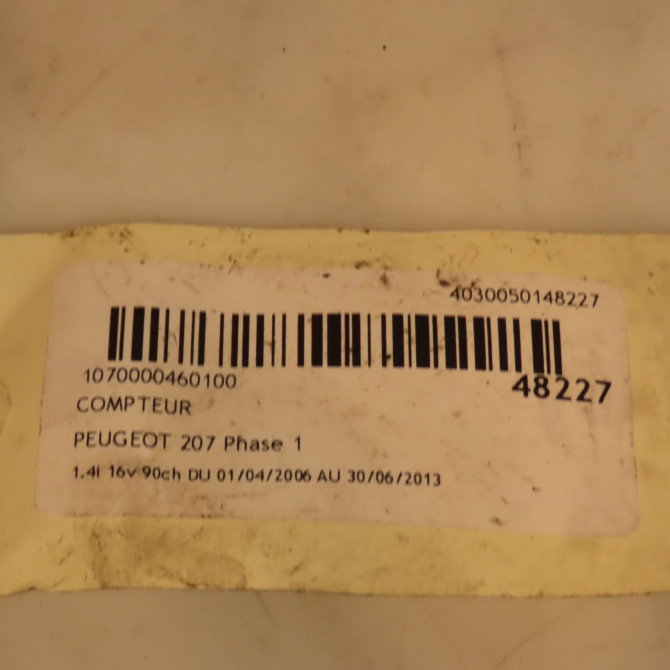Compteur occasion PEUGEOT 207 Phase 1 04-2006->06-2013 1.4i 16v 90ch 6103JG 4
