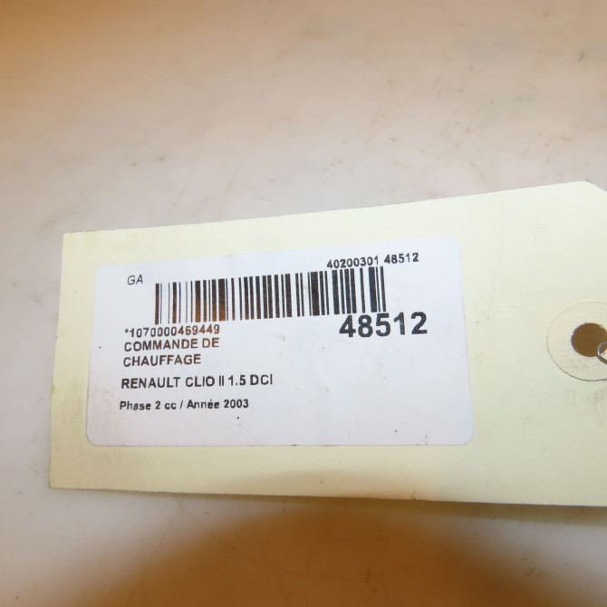 Commande de chauffage occasion RENAULT CLIO II Phase 2 06-2001->07-2006 1.5 DCI 65ch 8200352852 4