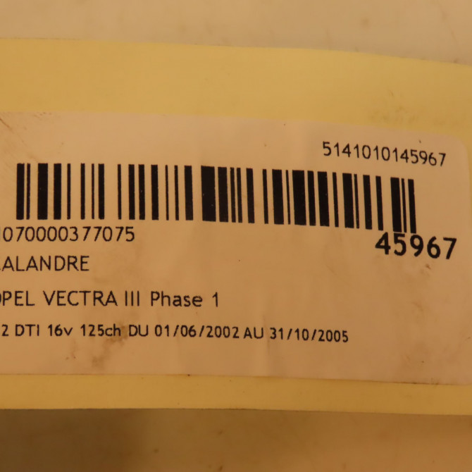 Calandre occasion OPEL VECTRA III Phase 1 06-2002->10-2005 2.2 DTI 16v 125ch 13103966 4