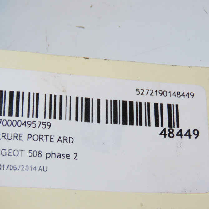 Serrure porte ard occasion PEUGEOT 508 phase 2 06-2014->... 9819263380 4