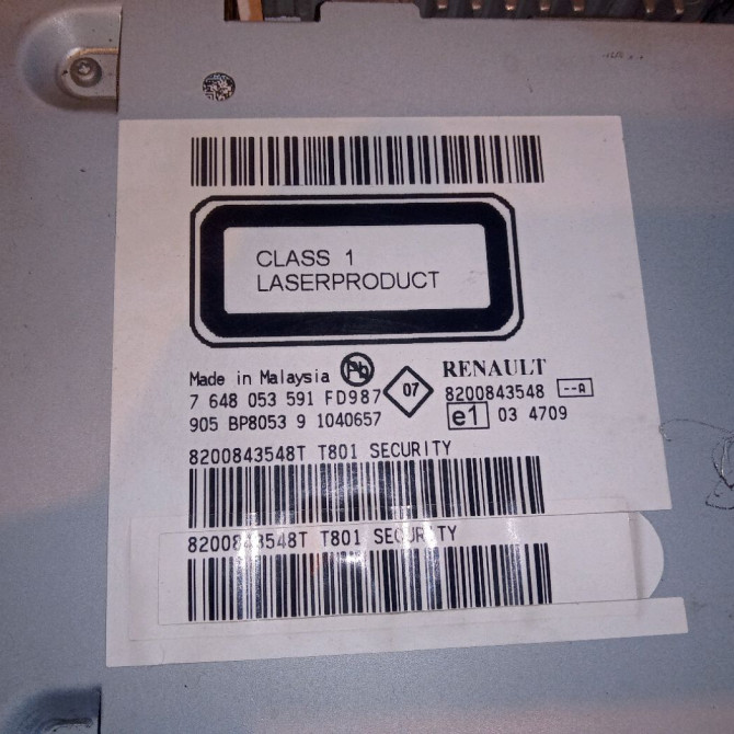 Autoradio occasion RENAULT TWINGO II Phase 1 06-2007->11-2011 1.2i 16v 75ch 3