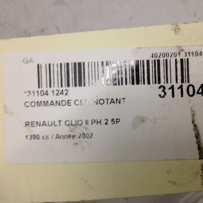 Commande clignotant occasion RENAULT CLIO II Phase 2 06-2001->07-2006 1.4 16v 7701066570 4