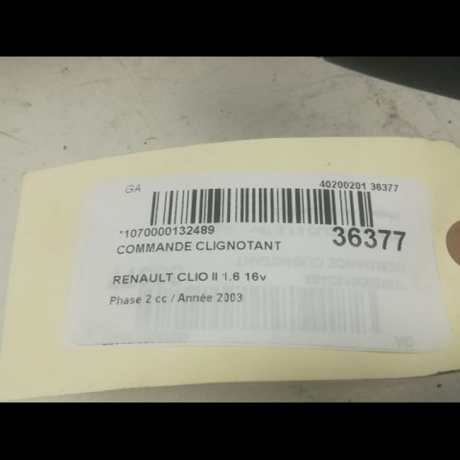 Commande clignotant occasion RENAULT CLIO II Phase 2 06-2001->07-2006 1.6 16v 7701066570 3