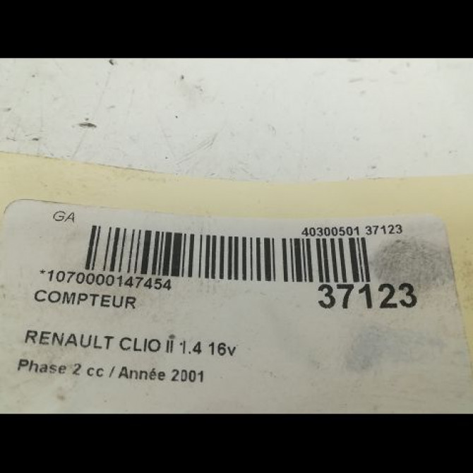 Compteur occasion RENAULT CLIO II Phase 2 06-2001->07-2006 1.4 16v 8200261086 3
