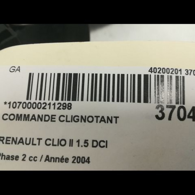 Commande clignotant occasion RENAULT CLIO II Phase 2 06-2001->07-2006 1.5 DCI 80ch 7701066570 3
