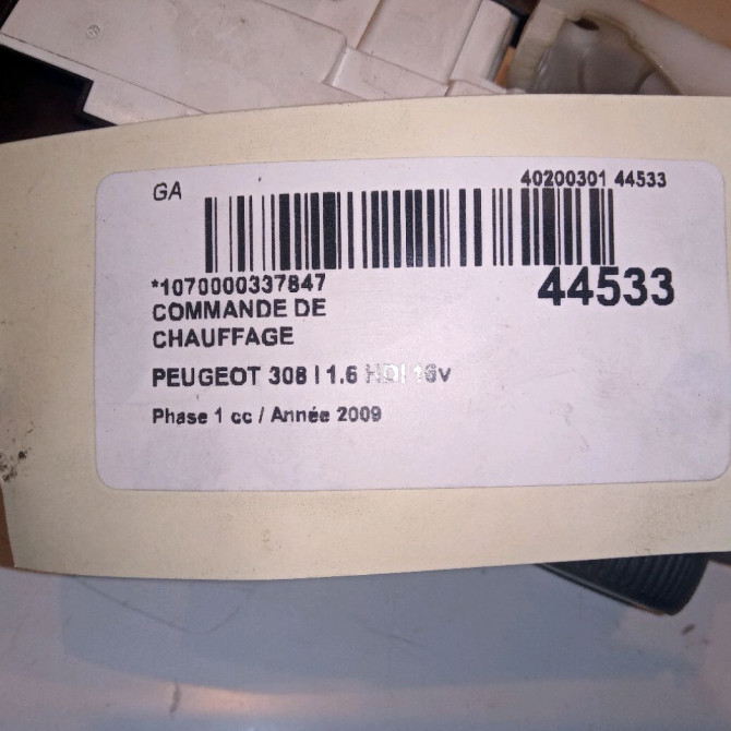 Commande de chauffage occasion PEUGEOT 308 I Phase 1 09-2007->03-2011 1.6 HDI 16v 90ch 6452G1 4