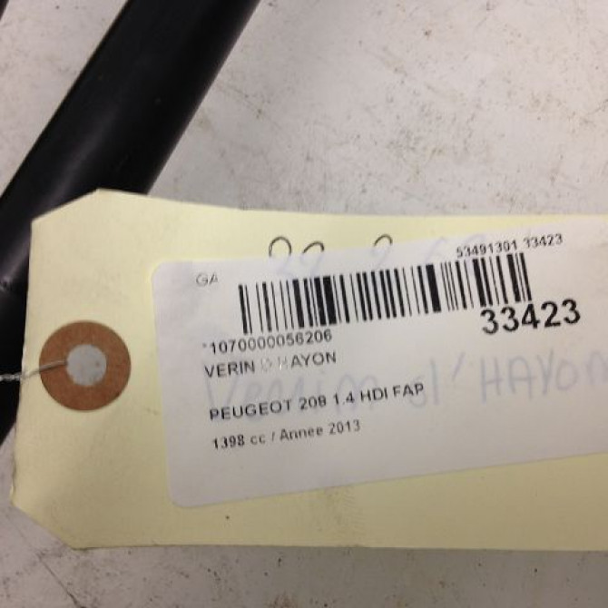Verin droit hayon occasion PEUGEOT 208 208 Phase 1 2012-03-01->2015-09-30 1.4 HDI 68ch 1609616580 3