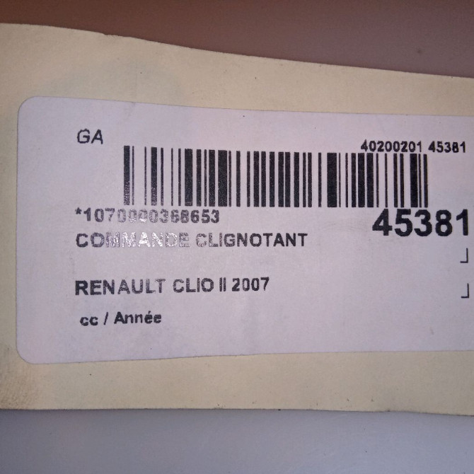 Commande clignotant occasion RENAULT CLIO II 7701066570 4