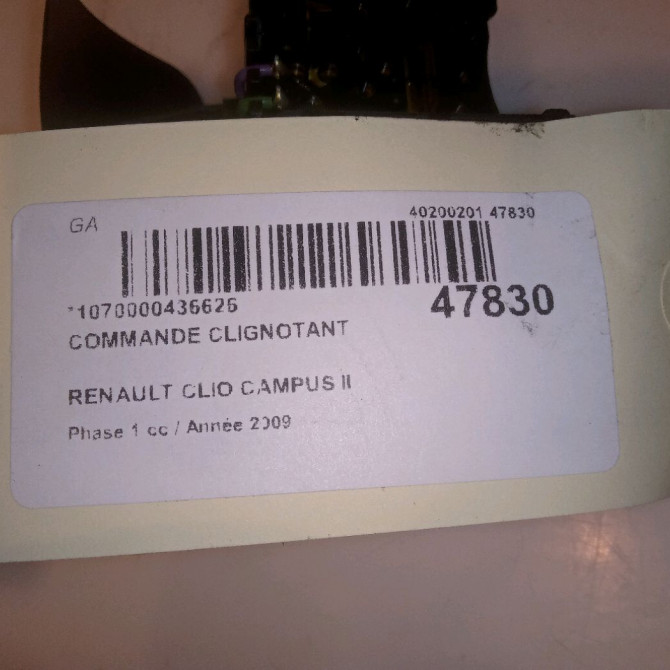 Commande clignotant occasion RENAULT CLIO CAMPUS II Phase 1 07-2006->07-2009 1.5 DCI 65ch 7701066570 5