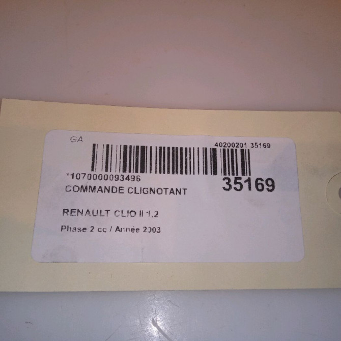 Commande clignotant occasion RENAULT CLIO II Phase 2 06-2001->07-2006 1.2 7701066570 4