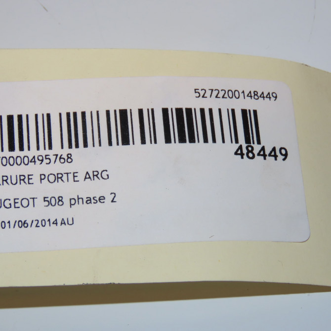 Serrure porte arg occasion PEUGEOT 508 phase 2 06-2014->... 9819263280 4