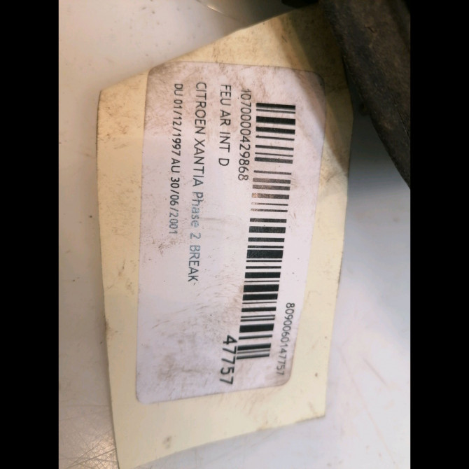 Feu arrière intérieur droit occasion CITROEN XANTIA Phase 2 BREAK 12-1997->06-2001 6351K1 4