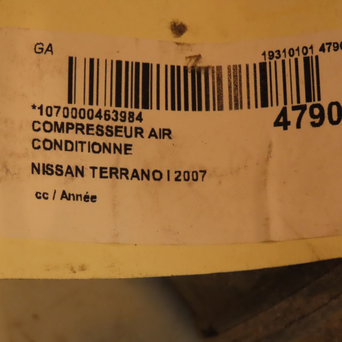 Compresseur air conditionne occasion NISSAN TERRANO I 92600VK110 5